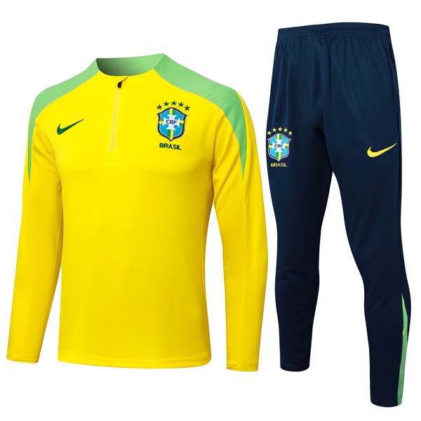 Sudadera De Training Brasil 2024 2025 Amarillo Verde 3